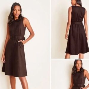 Ann Taylor Brown Suede Sleeveless Dress with Belt